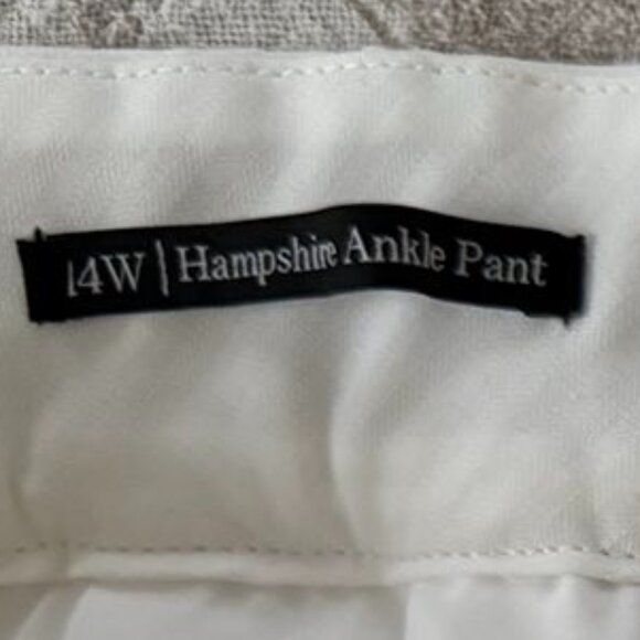 SIZE 14W TALBOTS WHITE HAMPSHIRE ANKLE PANT BRAND NEW WITH TAGS. FULLY LINED - Picture 4 of 12